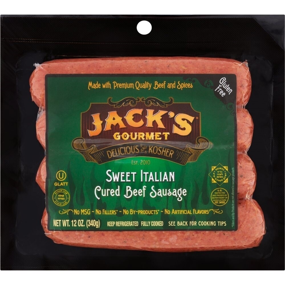 Jack's Sweet Italian Cured Beef Sausage, 12 Oz