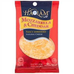 Haolam Mozzarella & Cheddar Shredded 8 oz