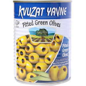 Kvuzat Yavne Pitted GreenOlives, 19 oz