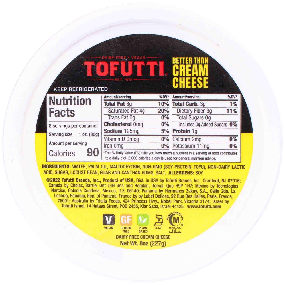 Tofutti Cream Cheese PLain, 8 oz