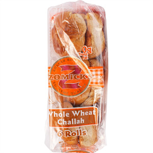 Zomick's  Whole Wheat Challah Rolls 13 oz