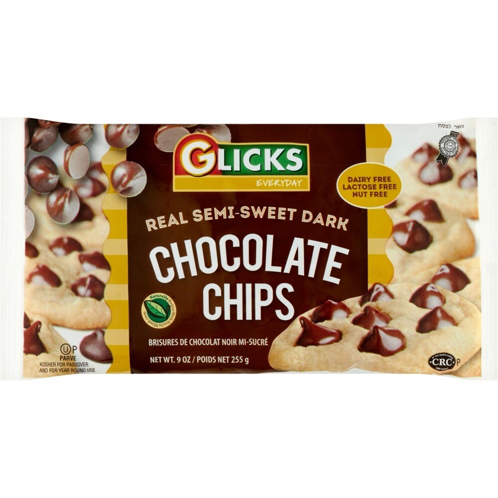Glicks Chocolate Chips Semi Sweet, 9 Oz
