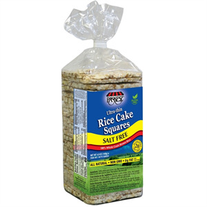 Paskesz Rice Cake Square Salt Free Thin, 4.9 oz