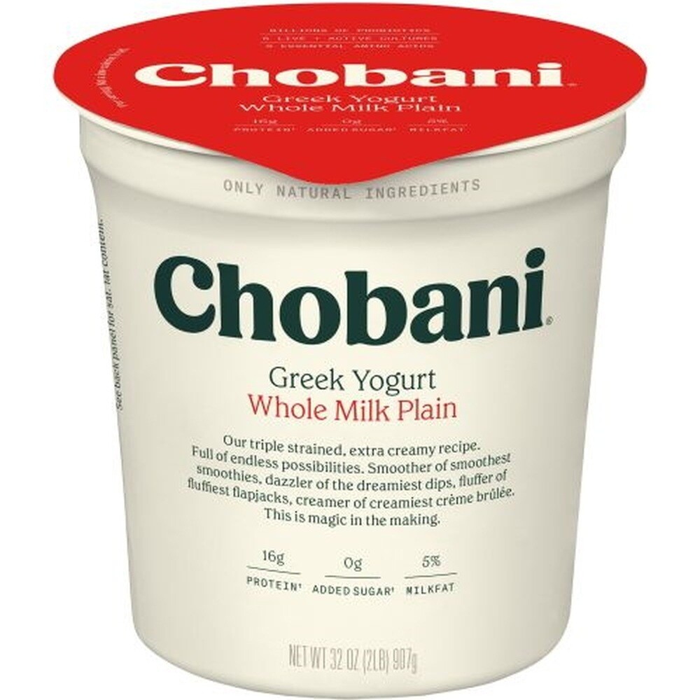 Chobani Plain Greek Yogurt, 32 Oz | Motis Market - Kosher Grocery Delivery  in Rockville