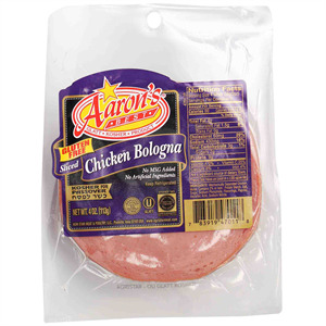 Aarons Chicken Bologna Sliced 4 oz